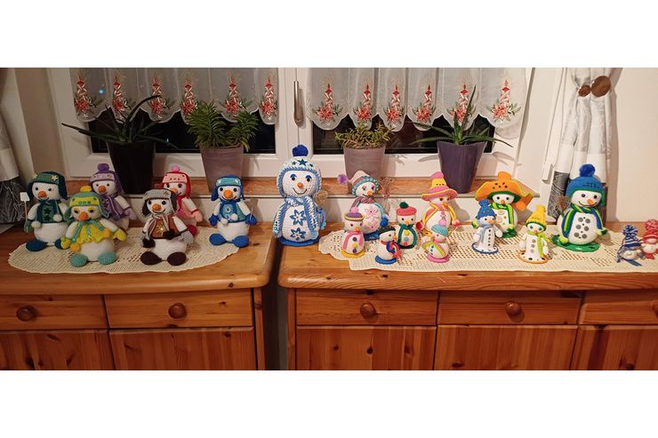 Geh�kelte Schneem�nner - Weihnachtsdeko - Bild 1