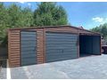 Blechgarage 8mx6m Farbe Walnuss Graphit Tor - Gartenh�user & Pavillons - Bild 3