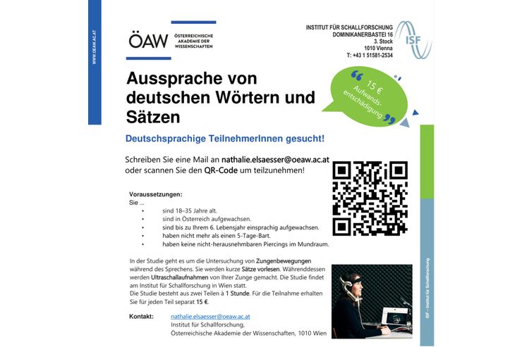 15 Teilnahme Sprachstudie - Jobs Wissenschaft & Forschung - Bild 1