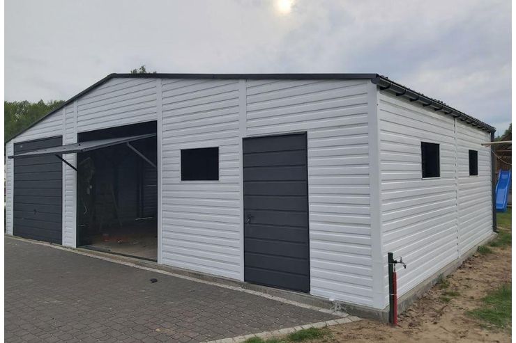 12mx6m Blechgarage Tore graphit - Gartenh�user & Pavillons - Bild 1