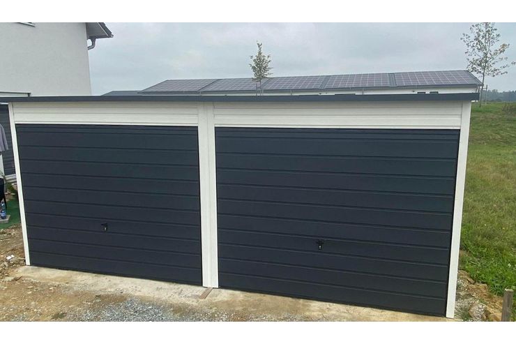 Blechgarage 6x6 Ger�thaus Farbe Graphit Wei� - Gartenh�user & Pavillons - Bild 1