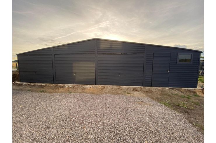 Garage 12x6 Graphit Satteldach Trapezblech - Gartenh�user & Pavillons - Bild 1