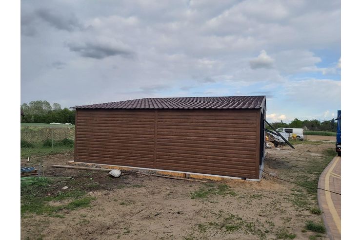 Garage 12x6 m Nussbaum Dachblech - Gartenh�user & Pavillons - Bild 1