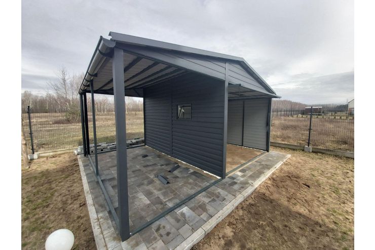Garage 3x4 m Unterstand 3x4 m Farbe Graphit - Gartenh�user & Pavillons - Bild 1