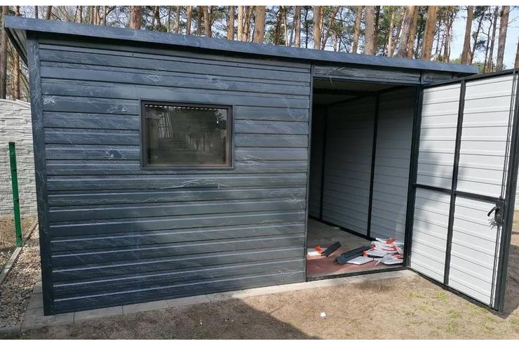 Garage 4x4 m Farbe Graphit Trapezblech - Gartenh�user & Pavillons - Bild 1
