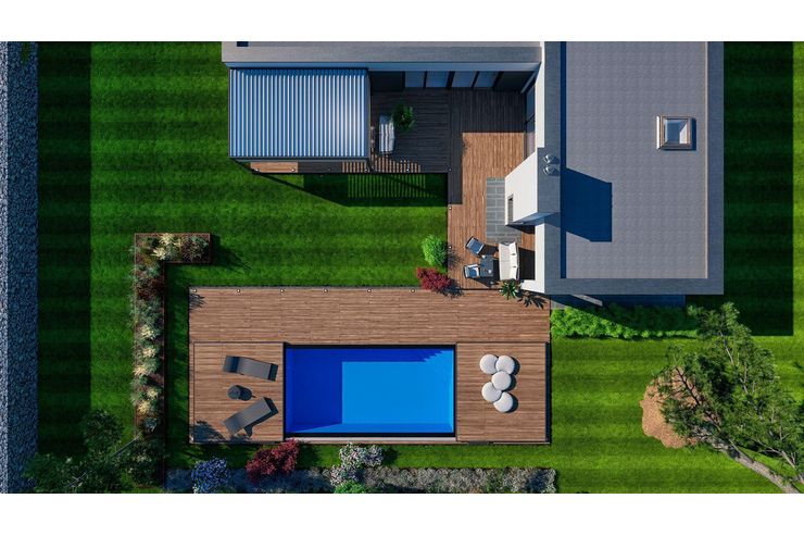 Moderne Gartengestaltung Pool - Kleing�rten - Bild 1