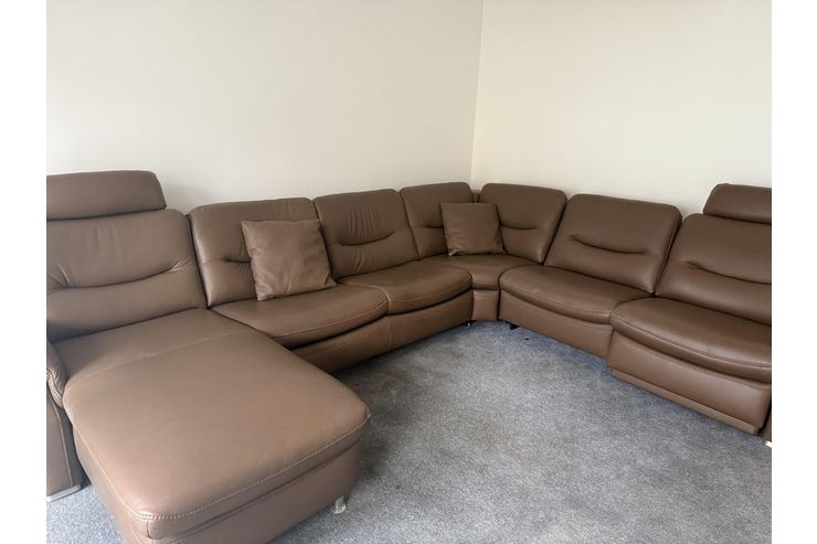Hukla Echtleder Wohnlandschaft braun - Sofas & Sitzm�bel - Bild 1