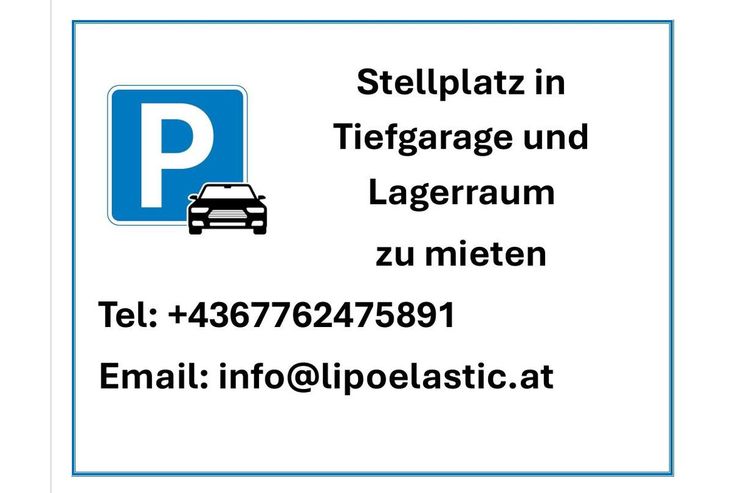Stellplatz Tiefgarage Lagerraum - Garage & Stellplatz mieten - Bild 1