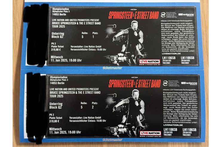 Bruce Springsteen Platin Tickets Berlin - Konzerte - Bild 1
