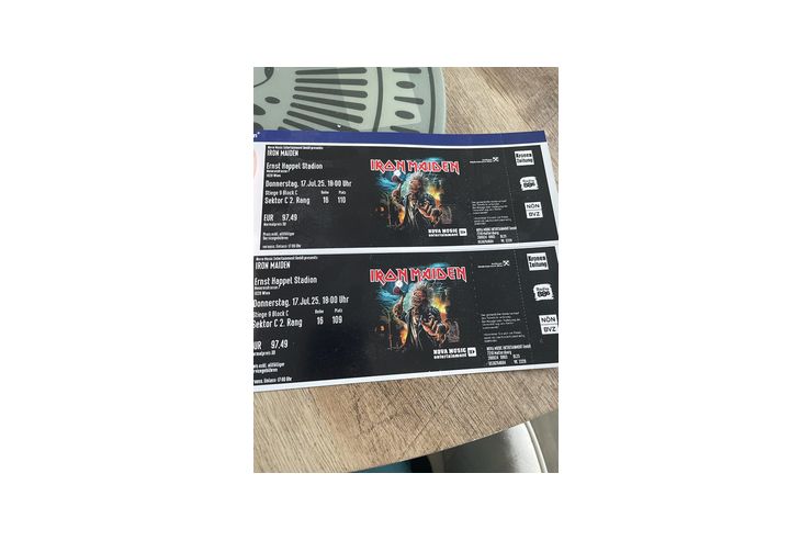 2 Iron Maiden Tickets - Musik, Filme & Serien - Bild 1