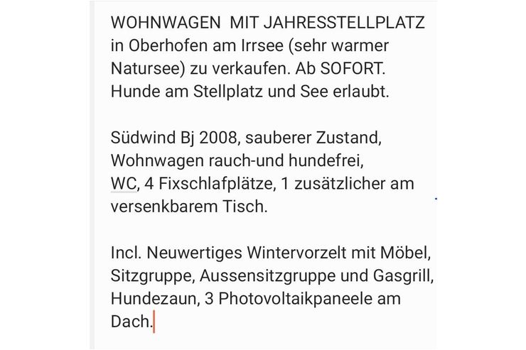 Wohnwagen Zubeh�r - Mobilheime & Dauercamping - Bild 1