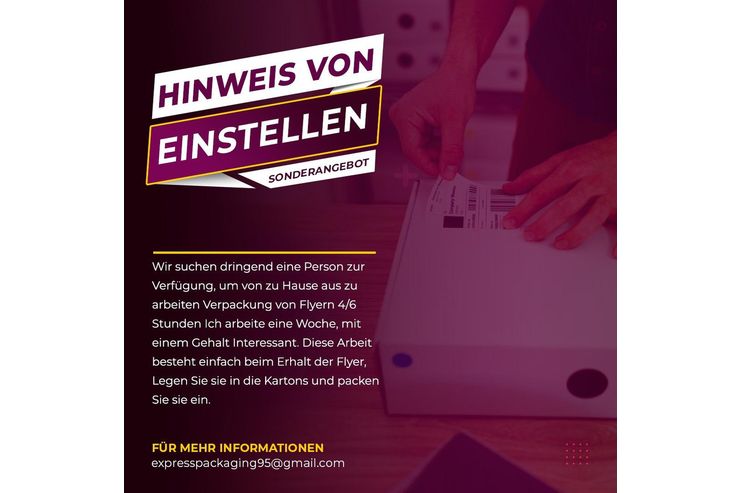 Verpackung Flyern - Jobs - Bild 1