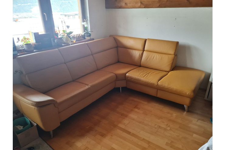 Senfgelbe Echtledercoutch - Sofas & Sitzm�bel - Bild 1