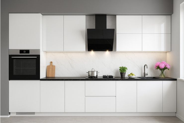 Moderne K�che 350 cm Wei� Hochglanz - Kompletteinrichtungen - Bild 1