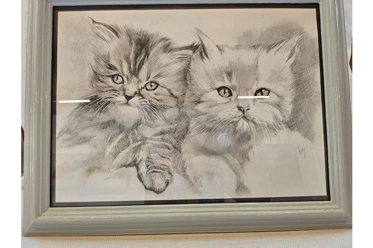 Zeichnung 2 Katzen - Gem�lde & Zeichnungen - Bild 1