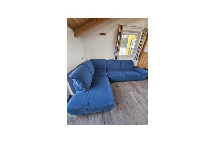 Blaue Textil Eckcouch Schlaffunktion - Sofas & Sitzm�bel - Bild 1