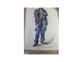 Antikes Aquarell Soldat 1880 gerahmt - Gem�lde & Zeichnungen - Bild 5